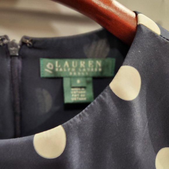 Ralph Lauren blue dress with white polka-dots - Picture 1 of 3